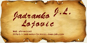 Jadranko Lojović vizit kartica
